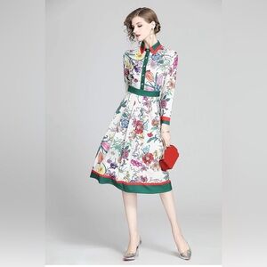 Floral Print Long Sleeve Dress